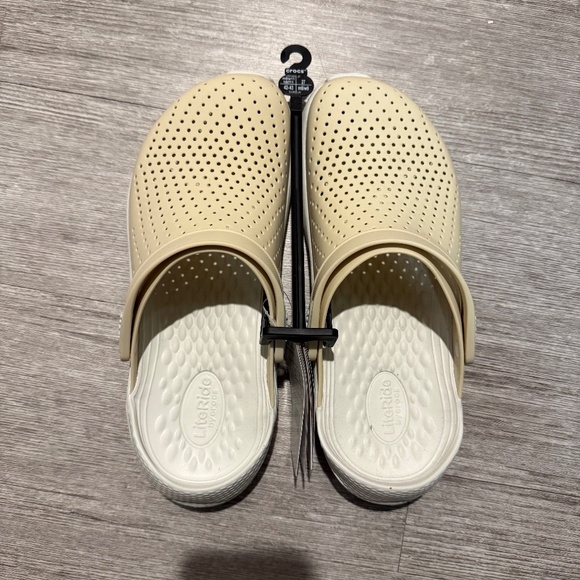 Unisex Crocs Literide Clog Slip On Shoe White Beige M9 W11 - Picture 1 of 5